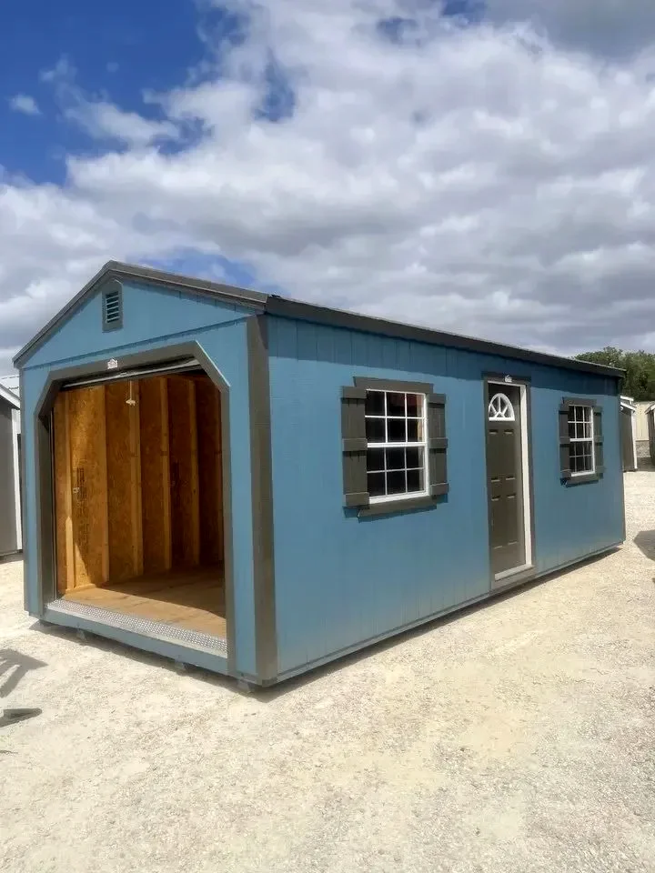 Utility Shed with overhead garage door